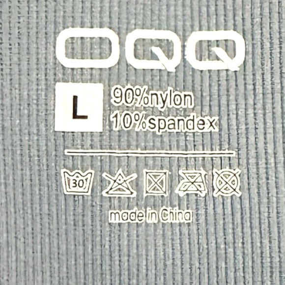 OQQ Blue Ribbed Seamless Sports Bra & Biker Shorts Set Women's L Stretch - Picture 8 of 9